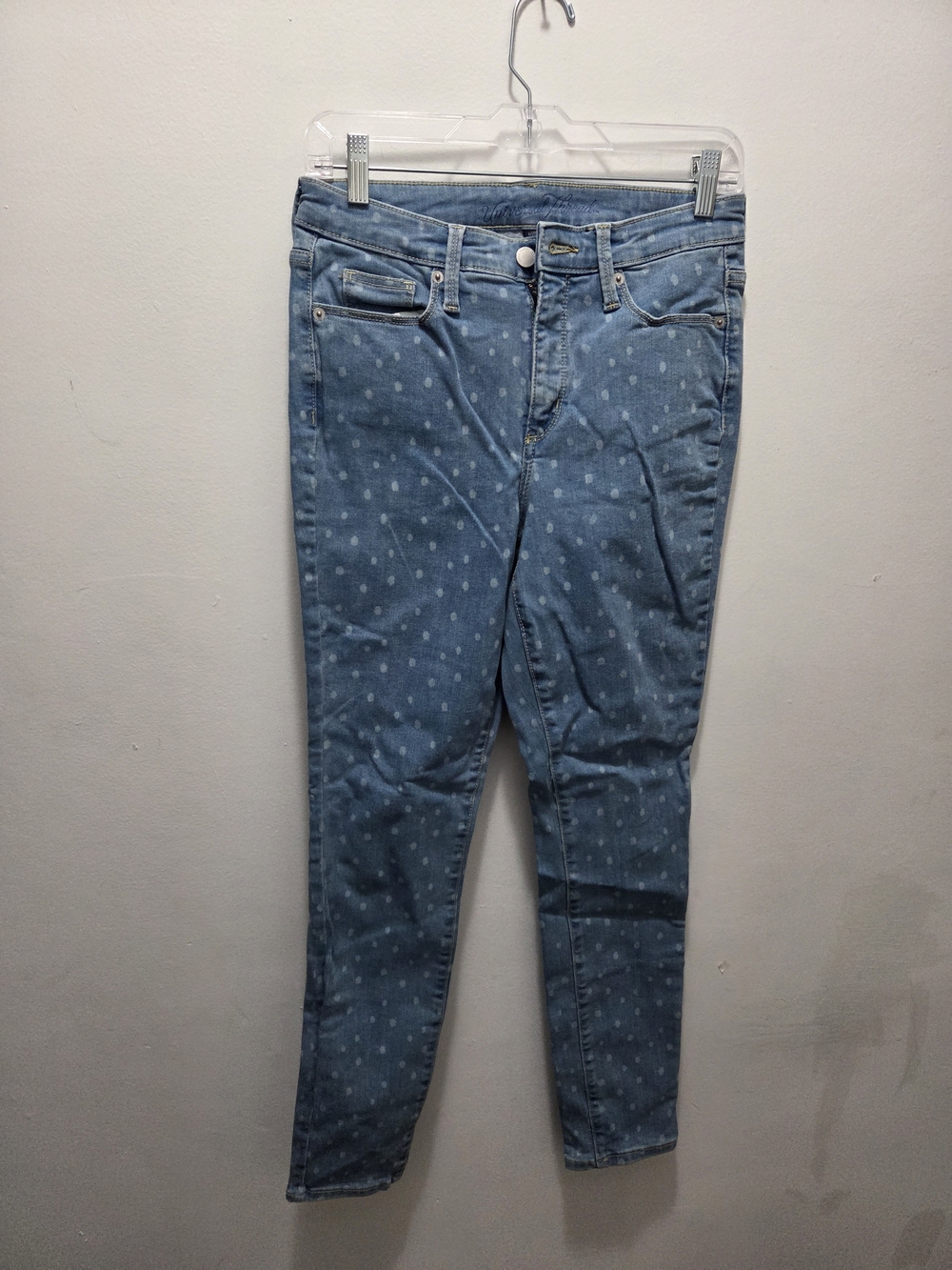 Universal Thread Size 6 Light Blue Polka Dot Skinny Jeans